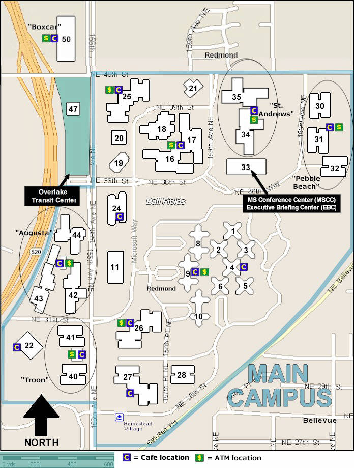 Microsoft Campus Map   MicrosoftMainCampusMap 